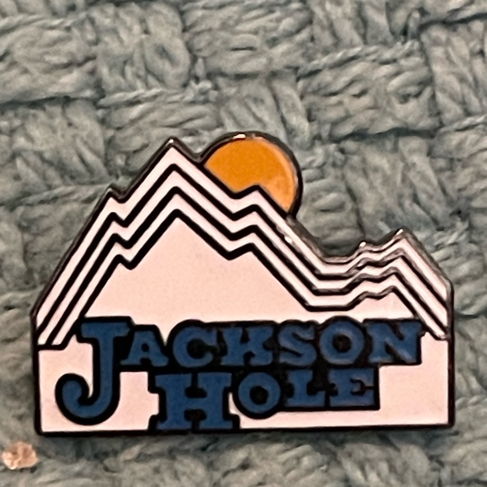 Jackson Hole Wyoming Mountain Sunrise Travel Souvenir Lapel Pin